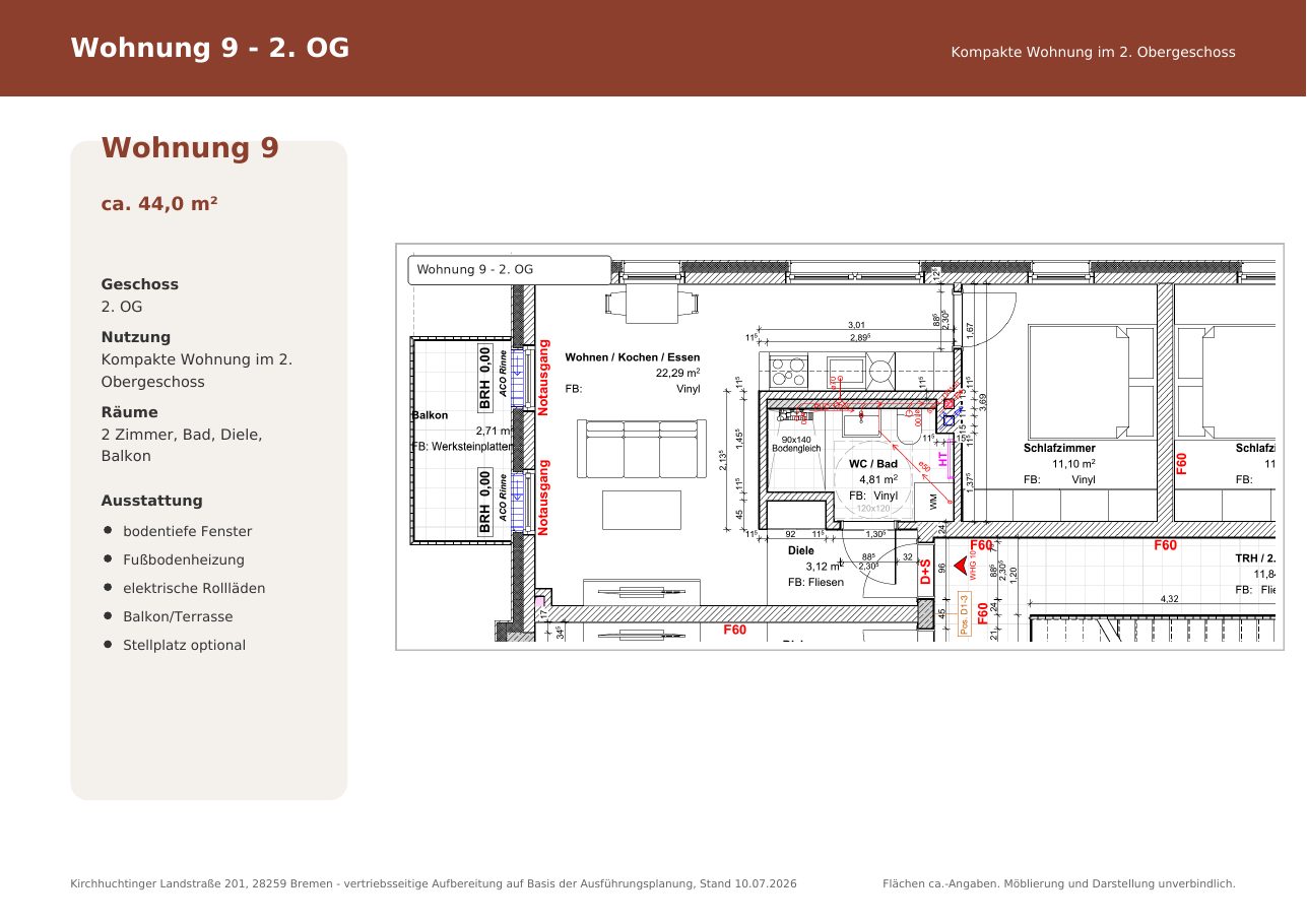 Grundriss Wohnung 9