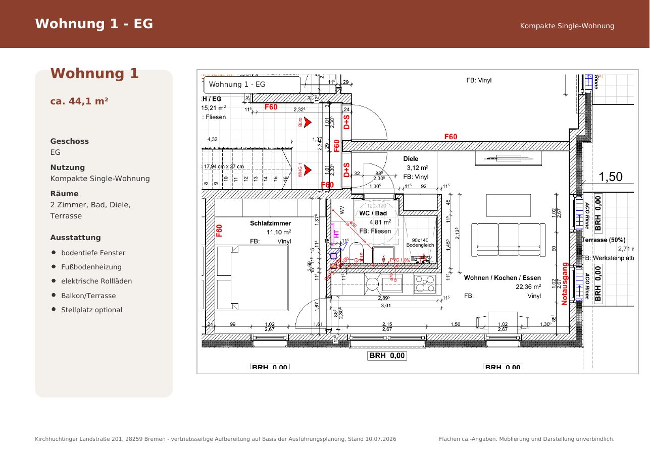 Grundriss Wohnung 1