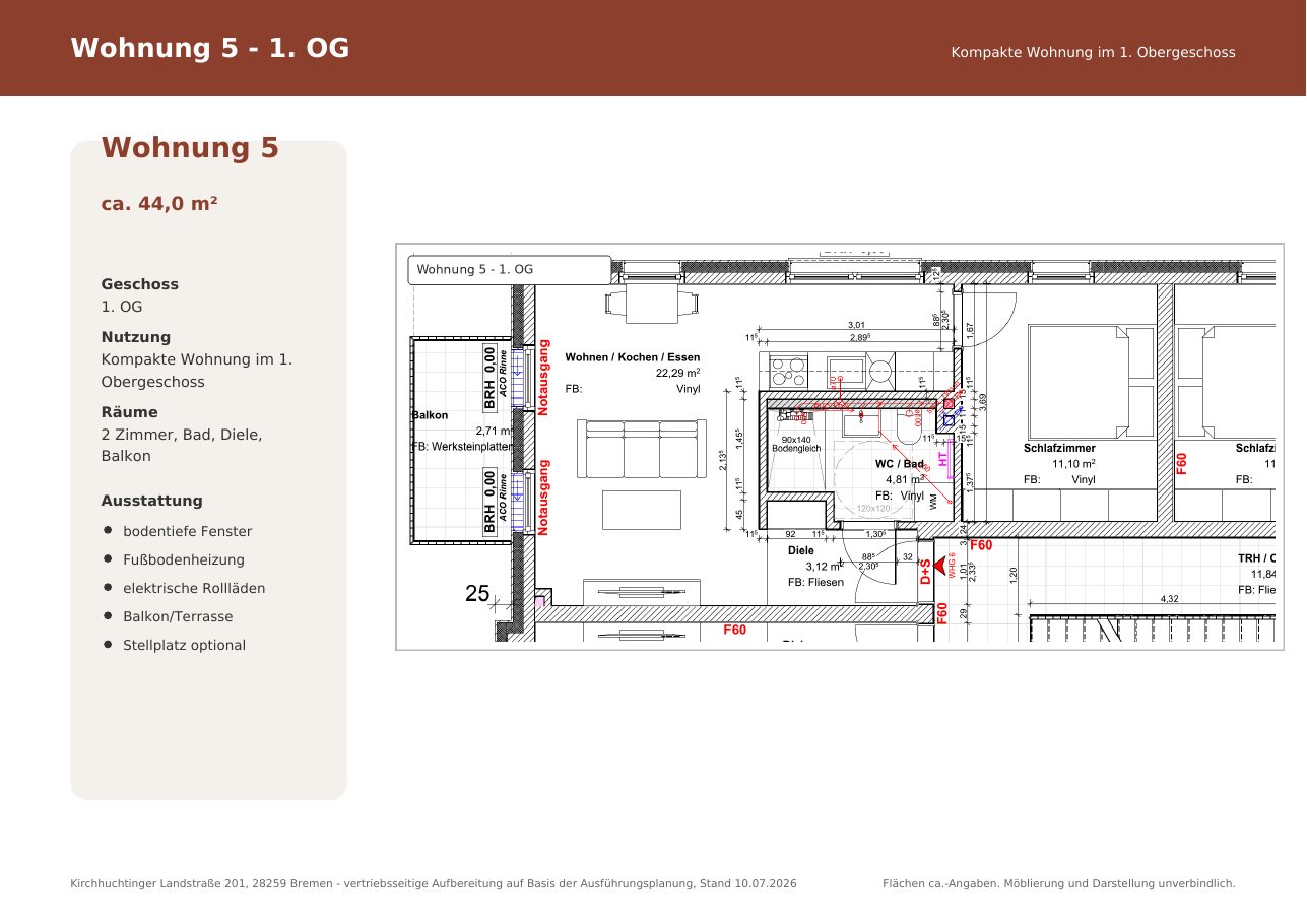 Grundriss Wohnung 5