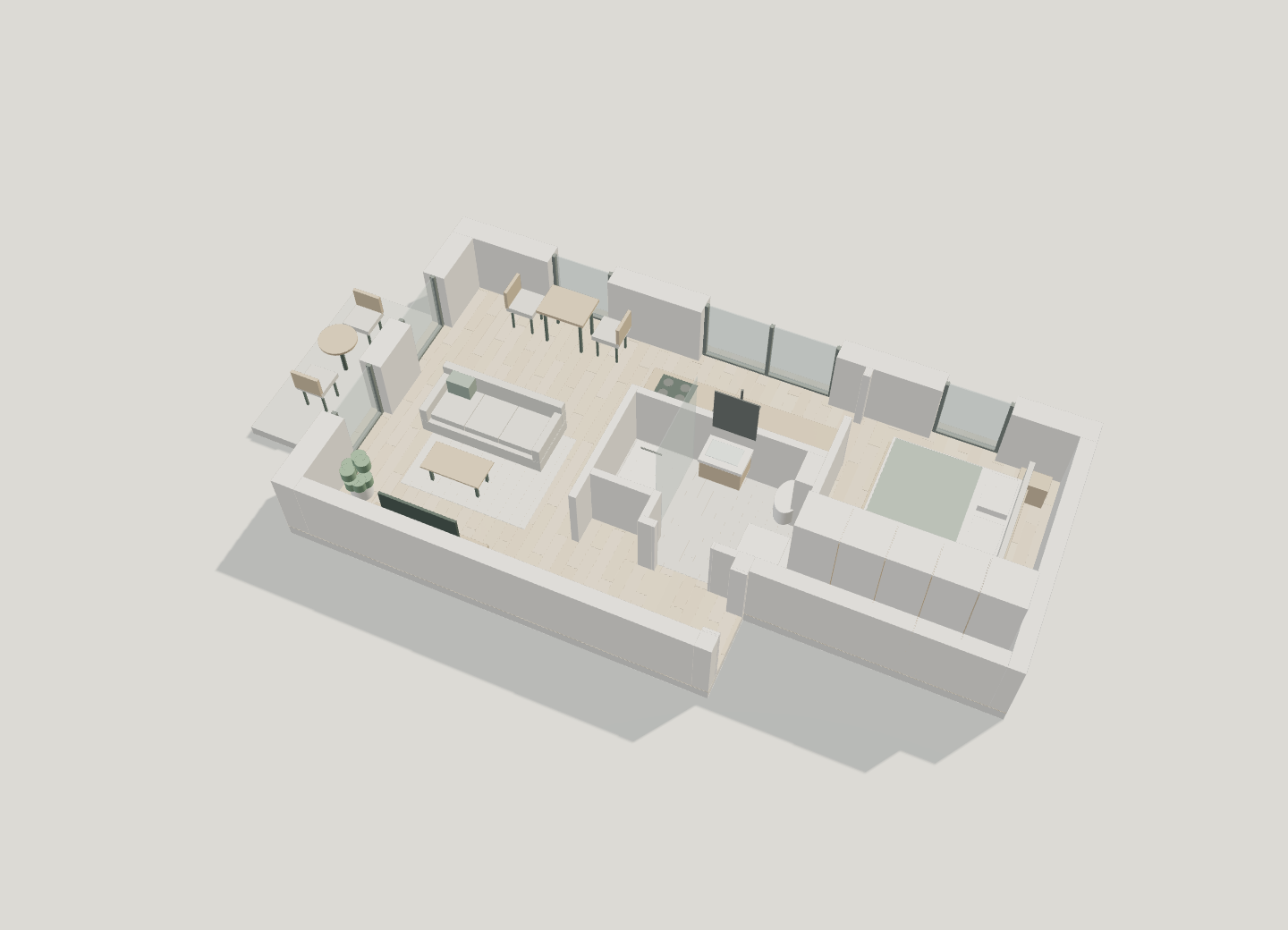 3D-Modell Wohnung 1