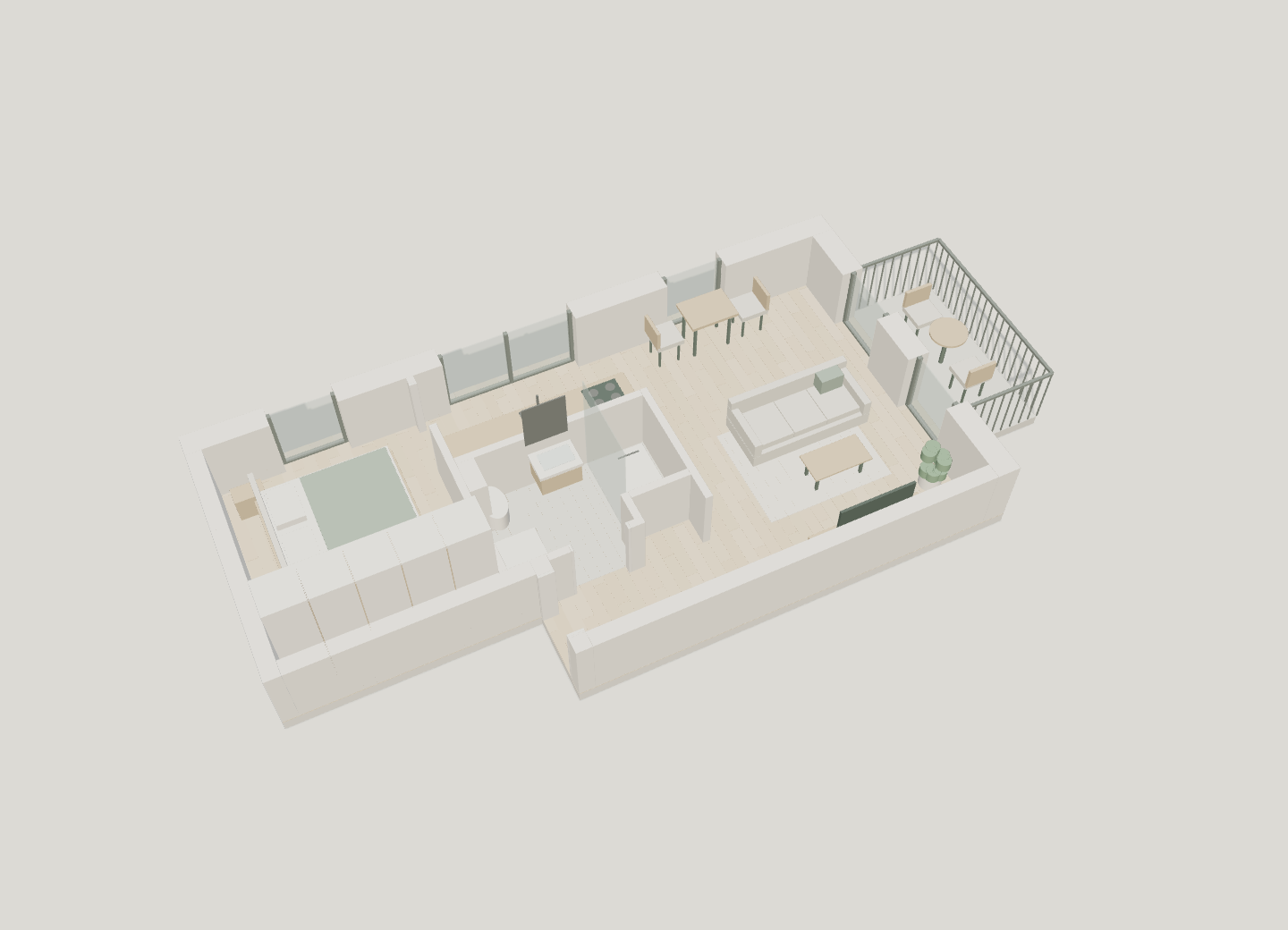 3D-Modell Wohnung 3