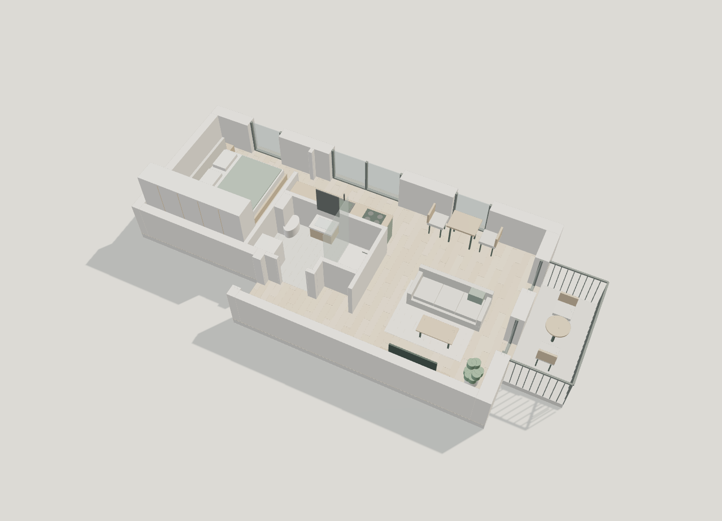 3D-Modell Wohnung 5