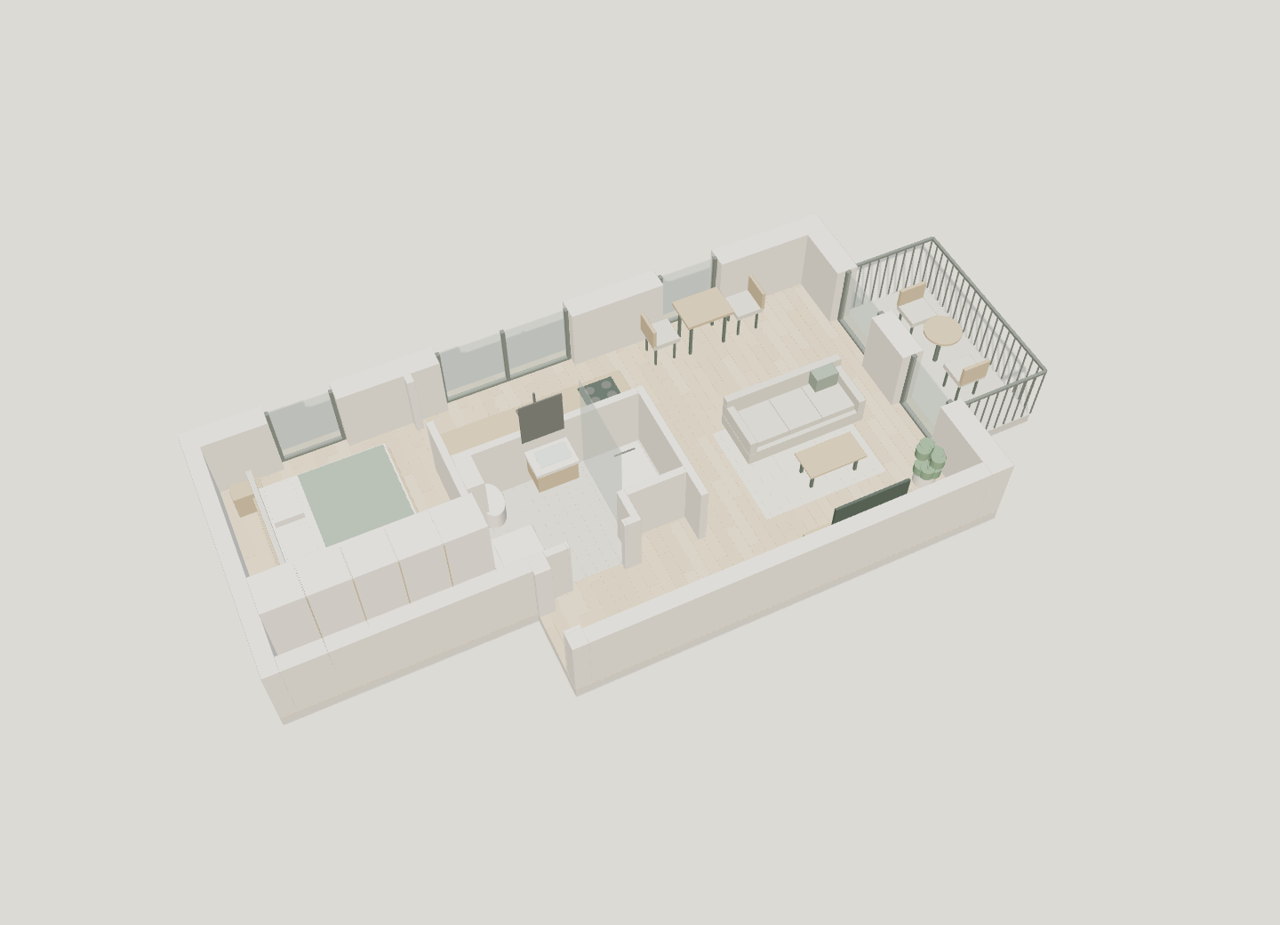 3D-Modell Wohnung 7