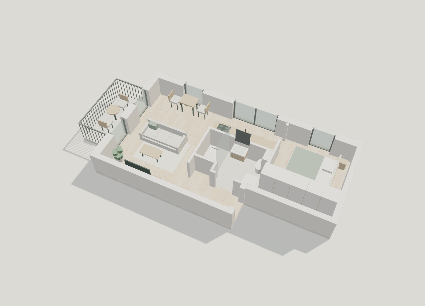 3D-Modell Wohnung 8